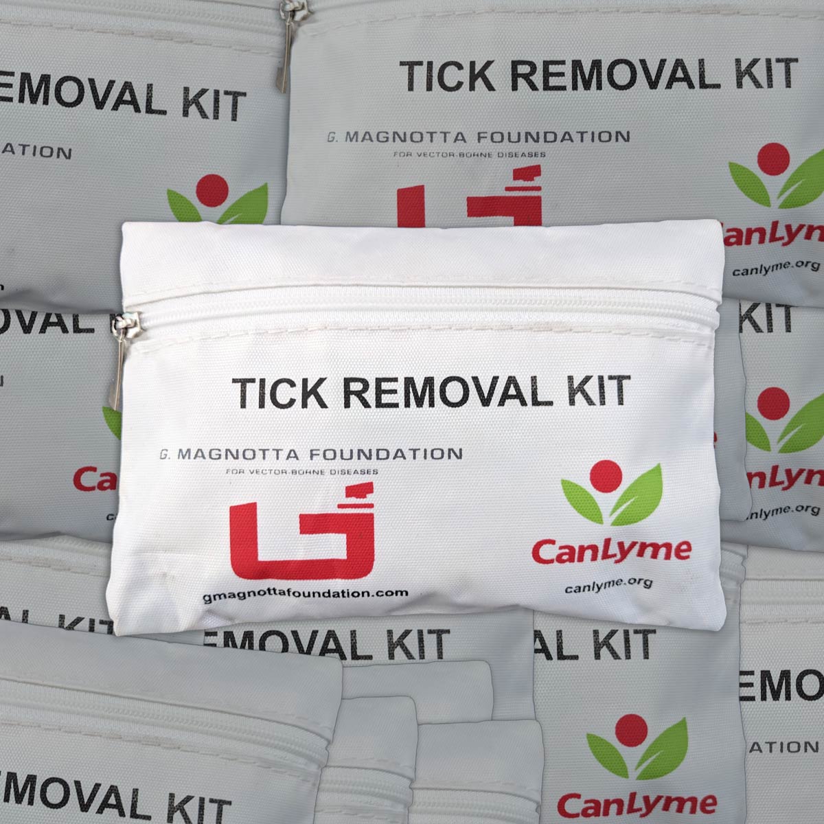 CanLyme Tick Removal Kits, stacked into a box.